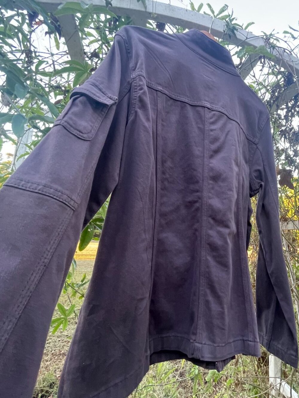 NWOT Kensie Gray Utility Jacket Distressed Grunge Gorpcore XL Cargo Multi-Pocket - Picture 2 of 16